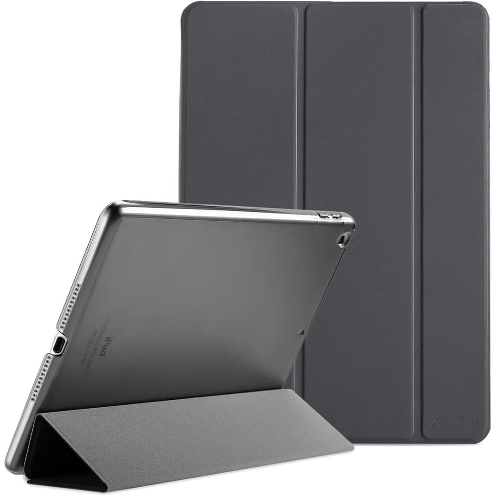 image:imageProCase Smart Case for iPad 97 Inch iPad 6th5th Generation 2018 2017Model A1893 A1954 A1822 A1823 Ultra Slim Lightweight Stand Cover with Translucent Frosted Back BlackGrey