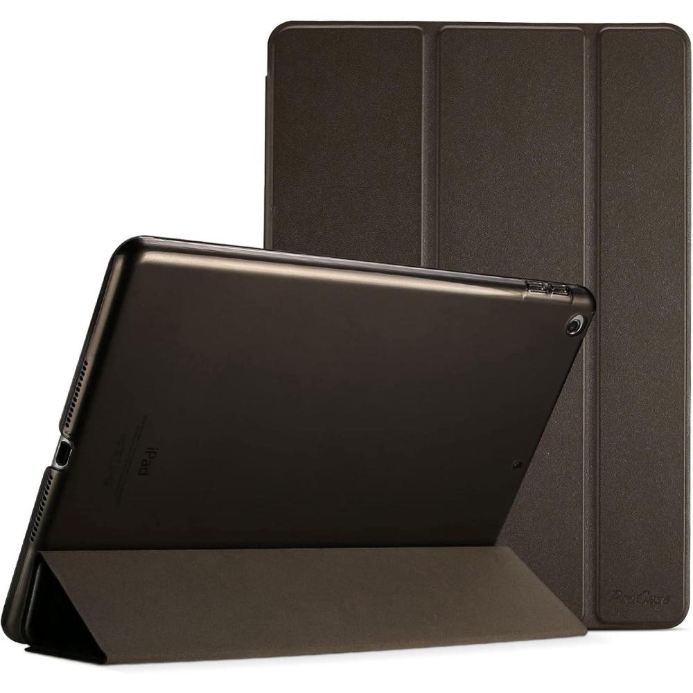 image:imageProCase Smart Case for iPad 97 Inch iPad 6th5th Generation 2018 2017Model A1893 A1954 A1822 A1823 Ultra Slim Lightweight Stand Cover with Translucent Frosted Back BlackBrown