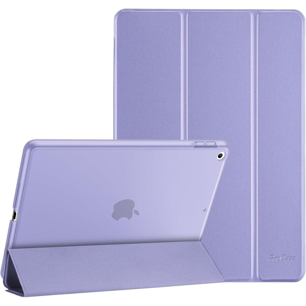image:imageProCase Smart Case for iPad 97 Inch iPad 6th5th Generation 2018 2017Model A1893 A1954 A1822 A1823 Ultra Slim Lightweight Stand Cover with Translucent Frosted Back BlackLightpurple