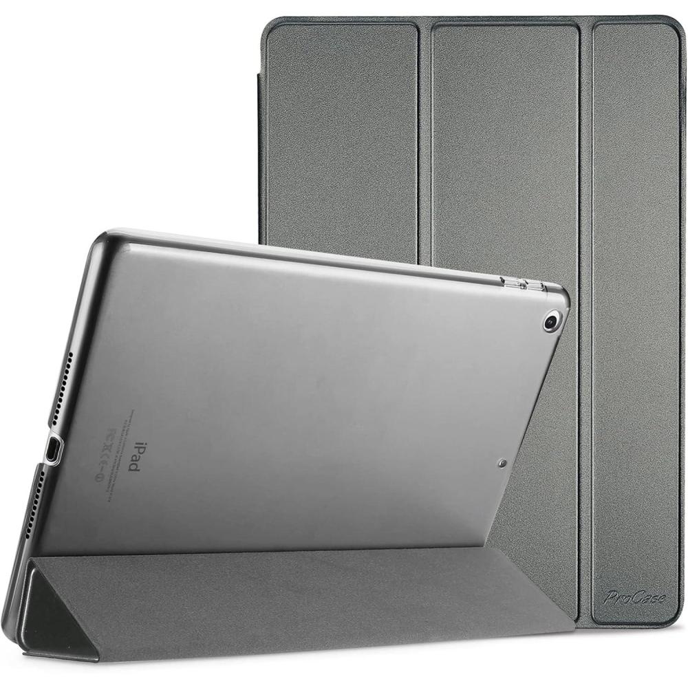 image:imageProCase Smart Case for iPad 97 Inch iPad 6th5th Generation 2018 2017Model A1893 A1954 A1822 A1823 Ultra Slim Lightweight Stand Cover with Translucent Frosted Back BlackMetallic