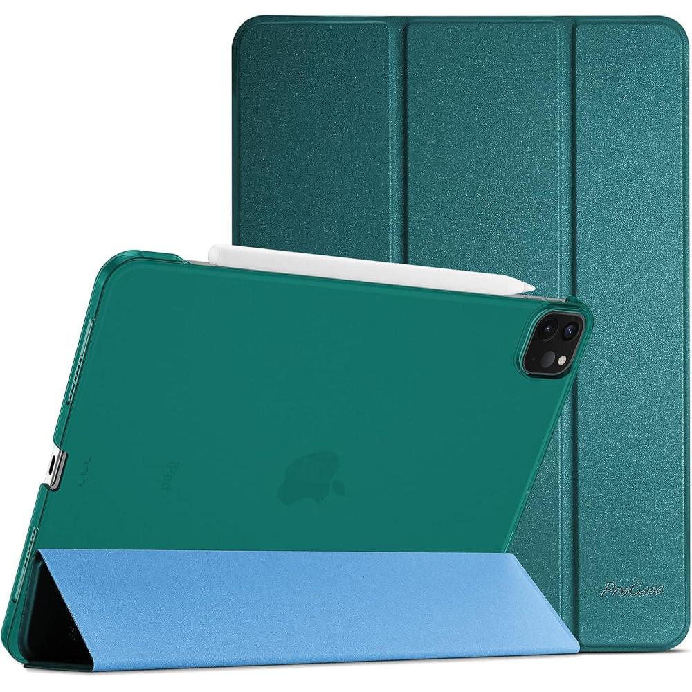 image:imageProCase Smart Case for iPad Pro 129 2022202120202018 Slim Stand Hard Back Shell Smart Cover for iPad Pro 129 6th Gen5th Gen4th Gen3rd Gen NavyBluishGreen