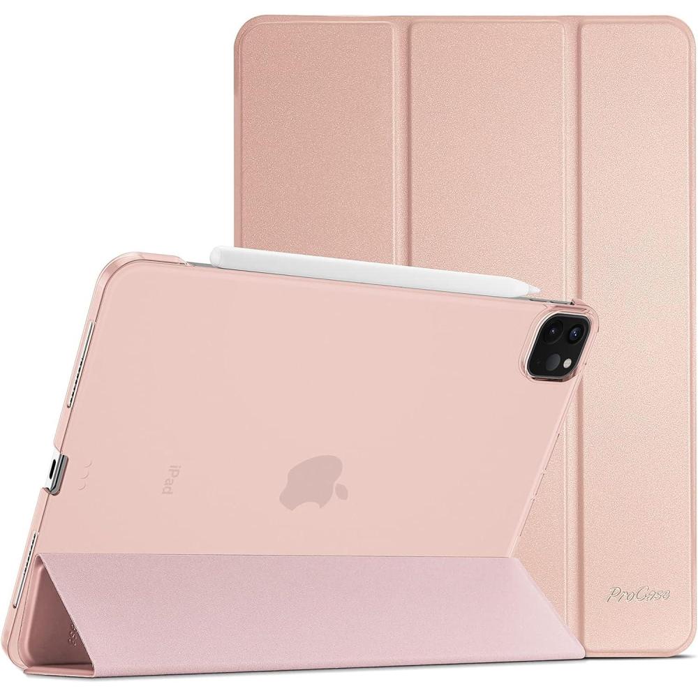 image:imageProCase Smart Case for iPad Pro 129 2022202120202018 Slim Stand Hard Back Shell Smart Cover for iPad Pro 129 6th Gen5th Gen4th Gen3rd Gen NavyRosegold