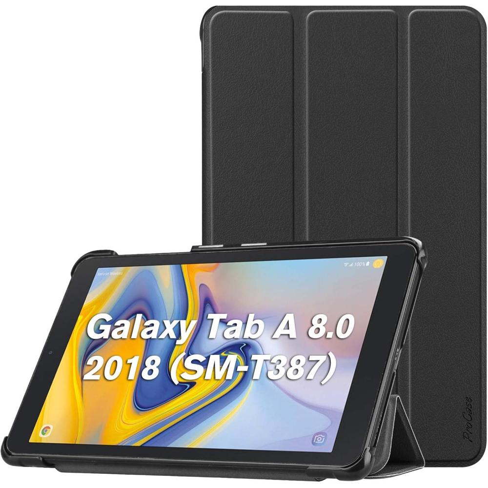 image:imageProCase Verizon Sprint Galaxy Tab A 80 Case 2018 SMT387 Slim Light Protective Cover Stand Hard Shell for Galaxy Tab A 80Inch 4G LTE Tablet SprintVerizonTMobileATampT 2018 Release Black
