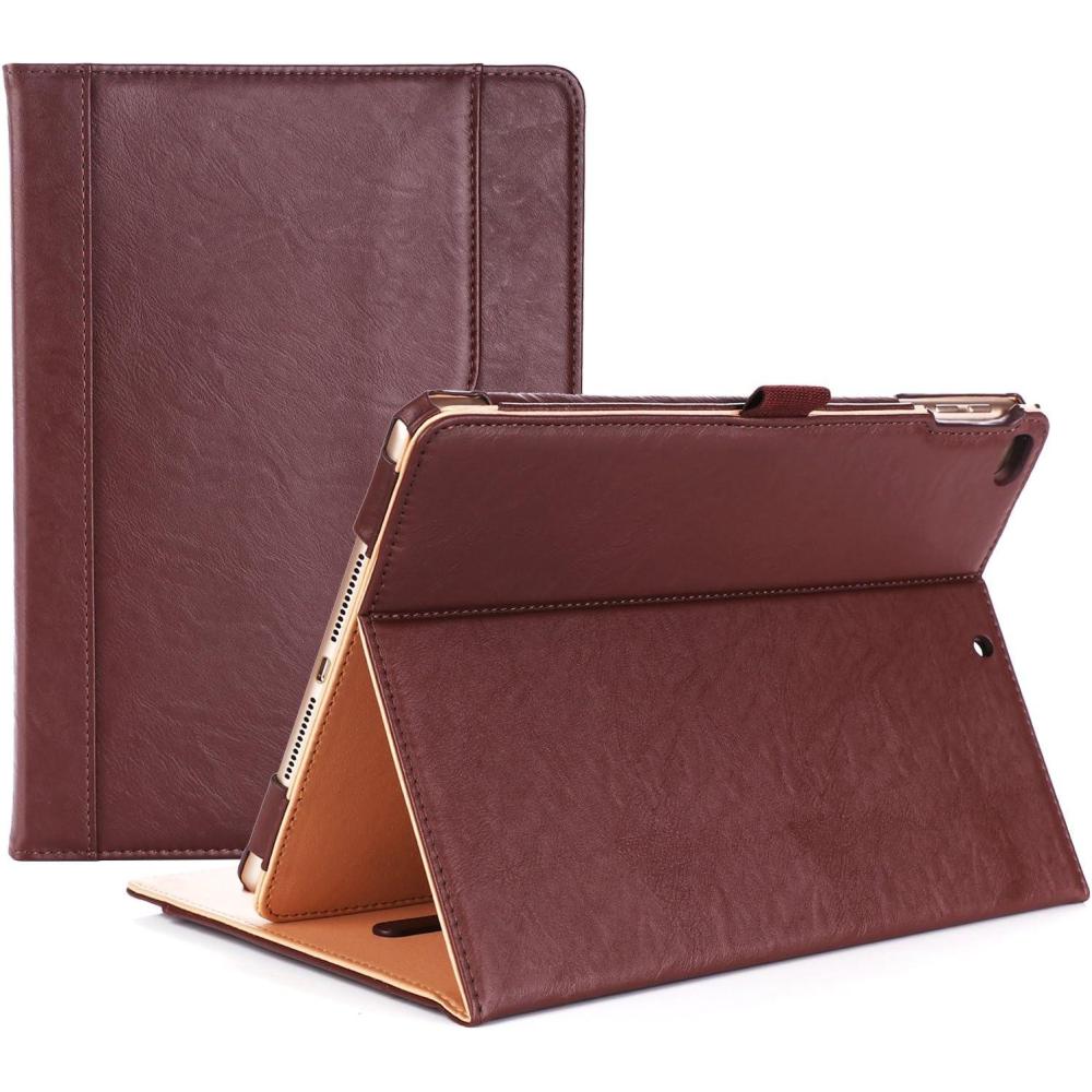 image:imageProCase for iPad 97 Inch iPad 6th5th Generation Case 2018 2017iPad Air 2Air 1 Case Premium Leather Folio Corner Protection MultiAngle Viewing Stand Cover with Front Pocket Pen Loop BlackBrown