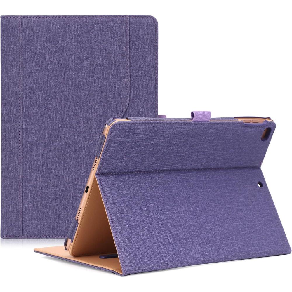 image:imageProCase for iPad 97 Inch iPad 6th5th Generation Case 2018 2017iPad Air 2Air 1 Case Premium Leather Folio Corner Protection MultiAngle Viewing Stand Cover with Front Pocket Pen Loop BlackPurple