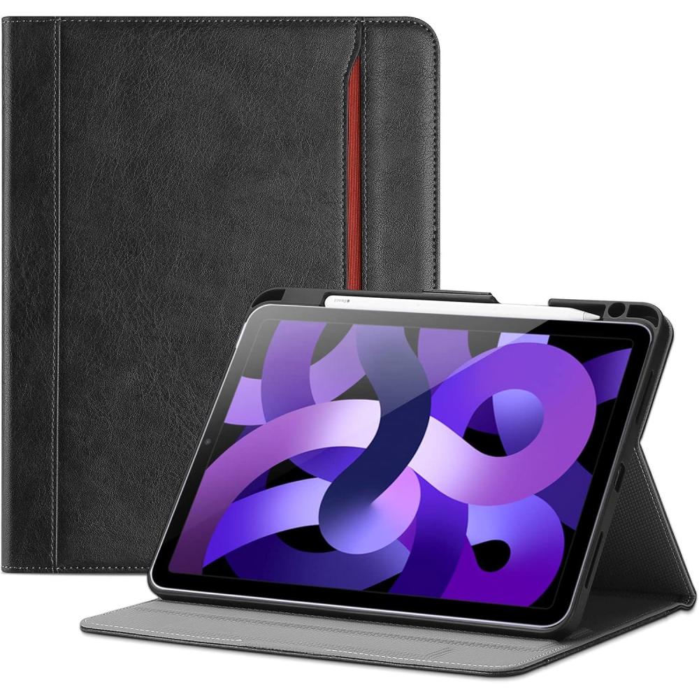 image:imageProCase for iPad Air 11inch M3 2025 amp M2 2024  iPad Air 5 2022  Air 4 2020 Case 109 Leather Stand Folio Protective Cover Case with Pencil Holder for iPad Air 10911 Inch BlackBlack
