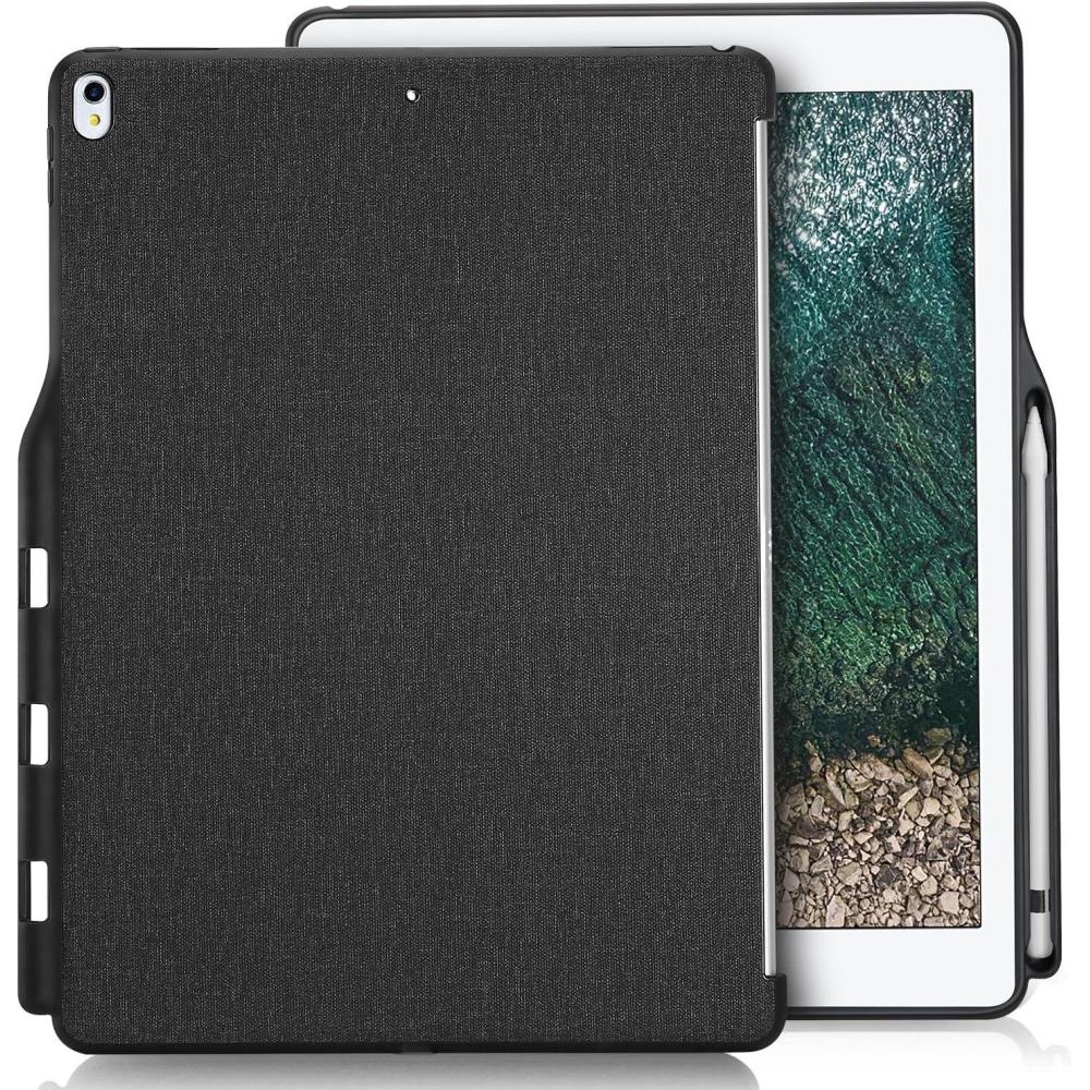 image:imageProCase for iPad Pro 129 20172015 Companion Back Cover Case with Pencil Holder for iPad Pro 129 Inch Both 2017 and 2015 Models Match for Smart Keyboard and Smart Cover Black