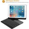 ProCase 360° Rotation 7-Color Backlit Keyboard Case for iPad 9.7 inch (Old Model), iPad 6th Gen(2018)/ iPad 5th Gen(2017), iPad Pro 9.7″(2016), iPad Air 2(2014)/ iPad Air 1(2013) Keyboard Cover -Black
