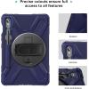 ProCase Rugged Case for Galaxy Tab S10 2024/ Tab S9 FE/ S9 / S8 / S7 11 Inch Outdoor case with S Pen Holder, Heavy Duty Rotatable Kickstand Protective Cover -Navy(Navy)