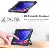 ProCase Rugged Case for Galaxy Tab S10 2024/ Tab S9 FE/ S9 / S8 / S7 11 Inch Outdoor case with S Pen Holder, Heavy Duty Rotatable Kickstand Protective Cover -Navy(Navy)