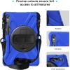 ProCase Rugged Case for Galaxy Tab S10 Lite 2025/S10 FE/S9 FE/S9/S8/S7 11″ – with S Pen Holder, Heavy Duty Shockproof Cover with Hand Strap 360 Degree Rotatable Kickstand Protective -Black(Blue)
