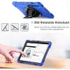 ProCase Rugged Case for Galaxy Tab S10 Lite 2025/S10 FE/S9 FE/S9/S8/S7 11″ – with S Pen Holder, Heavy Duty Shockproof Cover with Hand Strap 360 Degree Rotatable Kickstand Protective -Black(Blue)