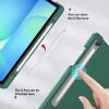 ProCase Smart Case for Galaxy Tab S10 Lite/S10 FE/S9 FE 10.9 Inch with S Pen Holder, Slim Trifold Stand Folio Hard Back Shell Protective Cover for 10.9″ Galaxy Tab S10 Lite/S10 FE/S9 FE -Black(Mgreen)