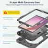 ProCase for Lenovo Tab M8 4th Gen Case 8 Inch 2023, Heavy Duty Shockproof Rugged Protective Cover Rotating Kickstand with Handle Holder Shoulder Strap for Lenovo TB-300FU/TB-300XU Tablet –Grey