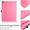 ProCase for iPad 9.7 Inch iPad 6th/5th Generation Case 2018 2017/iPad Air 2/Air 1 Case, Premium Leather Folio Corner Protection Multi-Angle Viewing Stand Cover with Front Pocket Pen Loop -Black(Pink)