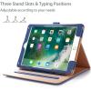 ProCase for iPad 9.7 Inch iPad 6th/5th Generation Case 2018 2017/iPad Air 2/Air 1 Case, Premium Leather Folio Corner Protection Multi-Angle Viewing Stand Cover with Front Pocket Pen Loop -Black(Navy)