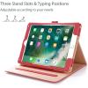 ProCase for iPad 9.7 Inch iPad 6th/5th Generation Case 2018 2017/iPad Air 2/Air 1 Case, Premium Leather Folio Corner Protection Multi-Angle Viewing Stand Cover with Front Pocket Pen Loop -Black(Red)