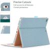 ProCase for iPad 9.7 Inch iPad 6th/5th Generation Case 2018 2017/iPad Air 2/Air 1 Case, Premium Leather Folio Corner Protection Multi-Angle Viewing Stand Cover with Front Pocket Pen Loop -Black(Teal)