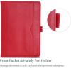 ProCase for iPad 9.7 Inch iPad 6th/5th Generation Case 2018 2017/iPad Air 2/Air 1 Case, Premium Leather Folio Corner Protection Multi-Angle Viewing Stand Cover with Front Pocket Pen Loop -Black(Red)