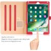 ProCase for iPad 9.7 Inch iPad 6th/5th Generation Case 2018 2017/iPad Air 2/Air 1 Case, Premium Leather Folio Corner Protection Multi-Angle Viewing Stand Cover with Front Pocket Pen Loop -Black(Red)
