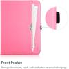 ProCase for iPad 9.7 Inch iPad 6th/5th Generation Case 2018 2017/iPad Air 2/Air 1 Case, Premium Leather Folio Corner Protection Multi-Angle Viewing Stand Cover with Front Pocket Pen Loop -Black(Pink)