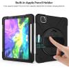 ProCase iPad Pro 11 inch Case 2021 2020 2018 with Apple Pencil Holder, Rugged Heavy Duty 360 Rotating Kickstand Protective Cover with Shoulder Strap for iPad Pro 11” 3rd Gen / 2nd Gen / 1st Gen –Black