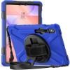 ProCase Rugged Case for Galaxy Tab S10 Lite 2025/S10 FE/S9 FE/S9/S8/S7 11″ – with S Pen Holder, Heavy Duty Shockproof Cover with Hand Strap 360 Degree Rotatable Kickstand Protective -Black(Blue)