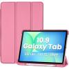 ProCase Smart Case for Galaxy Tab S10 Lite/S10 FE/S9 FE 10.9 Inch with S Pen Holder, Slim Trifold Stand Folio Hard Back Shell Protective Cover for 10.9″ Galaxy Tab S10 Lite/S10 FE/S9 FE -Black(Coralred)