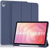 ProCase Smart Case for Samsung Galaxy Tab S11 11-Inch 2025 (SM-X730/SM-X736B) with S Pen Holder, Tri-Fold Stand Cover with Soft TPU Back, Auto Wake/Sleep -Black(Navy)