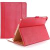 ProCase for iPad 9.7 Inch iPad 6th/5th Generation Case 2018 2017/iPad Air 2/Air 1 Case, Premium Leather Folio Corner Protection Multi-Angle Viewing Stand Cover with Front Pocket Pen Loop -Black(Red)