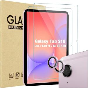 ProCase 2 Pack Screen Protector for Galaxy Tab S10 Lite / S10 FE 2025 / Tab S9 FE 5G 2023 / Tab S9 11 inch + 2 Pack Camera Lens Protector, Tempered Glass Film Compatible with S Pen -Mint(Lavender)