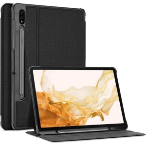 ProCase Case for Galaxy Tab S7 FE 5G 2021/S8 Plus 2022/S7 Plus 2020 12.4 inch with S Pen Holder, Smart Cover for 12.4″ Samsung Galaxy Tablet (SM-X800 X806 T730 T736 T970 T975 T976 T978) -Black(Black)