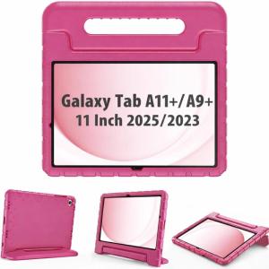 ProCase Children’s Case for Samsung Galaxy Tab A9+ / A9 Plus 11 Inch 2023 (SM-X210), Lightweight Kids Case with Kickstand, Shockproof Robust Child Protective Case, Convertible Handle, Handle, Stand(magenta)