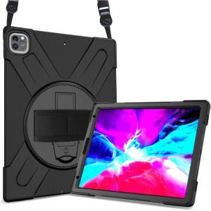 ProCase Rugged Heavy Duty Case iPad Pro 12.9 2020 & 2018, Shockproof 360 Degree Rotatable Kickstand Protective Cover Case for iPad Pro 12.9″ 4th Gen 2020 / 3rd Gen 2019 Black