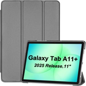 ProCase Smart Case for Galaxy Tab A11+ Plus/A9+ Plus 11 Inch, Slim Stand Hard Back Shell Protective Tablet Cover Folio Case for 11″ Galaxy Tab A11+ Plus 2025/A9+ Plus 2023 -Black(Gray)
