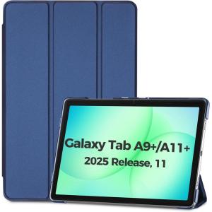 ProCase Smart Case for Galaxy Tab A11+ Plus/A9+ Plus 11 Inch, Slim Stand Hard Back Shell Protective Tablet Cover Folio Case for 11″ Galaxy Tab A11+ Plus 2025/A9+ Plus 2023 -Black(Navy-1)