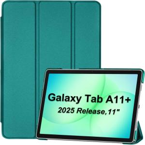 ProCase Smart Case for Galaxy Tab A11+ Plus/A9+ Plus 11 Inch, Slim Stand Hard Back Shell Protective Tablet Cover Folio Case for 11″ Galaxy Tab A11+ Plus 2025/A9+ Plus 2023 -Black(Emerald)