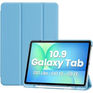 ProCase Smart Case for Galaxy Tab S10 Lite/S10 FE/S9 FE 10.9 Inch with S Pen Holder, Slim Trifold Stand Folio Hard Back Shell Protective Cover for 10.9″ Galaxy Tab S10 Lite/S10 FE/S9 FE -Black(Sky)