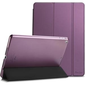 ProCase Smart Case for iPad 9.7 Inch iPad 6th/5th Generation 2018 2017(Model: A1893 A1954 A1822 A1823), Ultra Slim Lightweight Stand Cover with Translucent Frosted Back -Black(Purple)