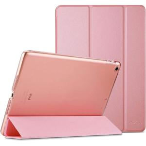 ProCase Smart Case for iPad 9.7 Inch iPad 6th/5th Generation 2018 2017(Model: A1893 A1954 A1822 A1823), Ultra Slim Lightweight Stand Cover with Translucent Frosted Back -Black(Pink)