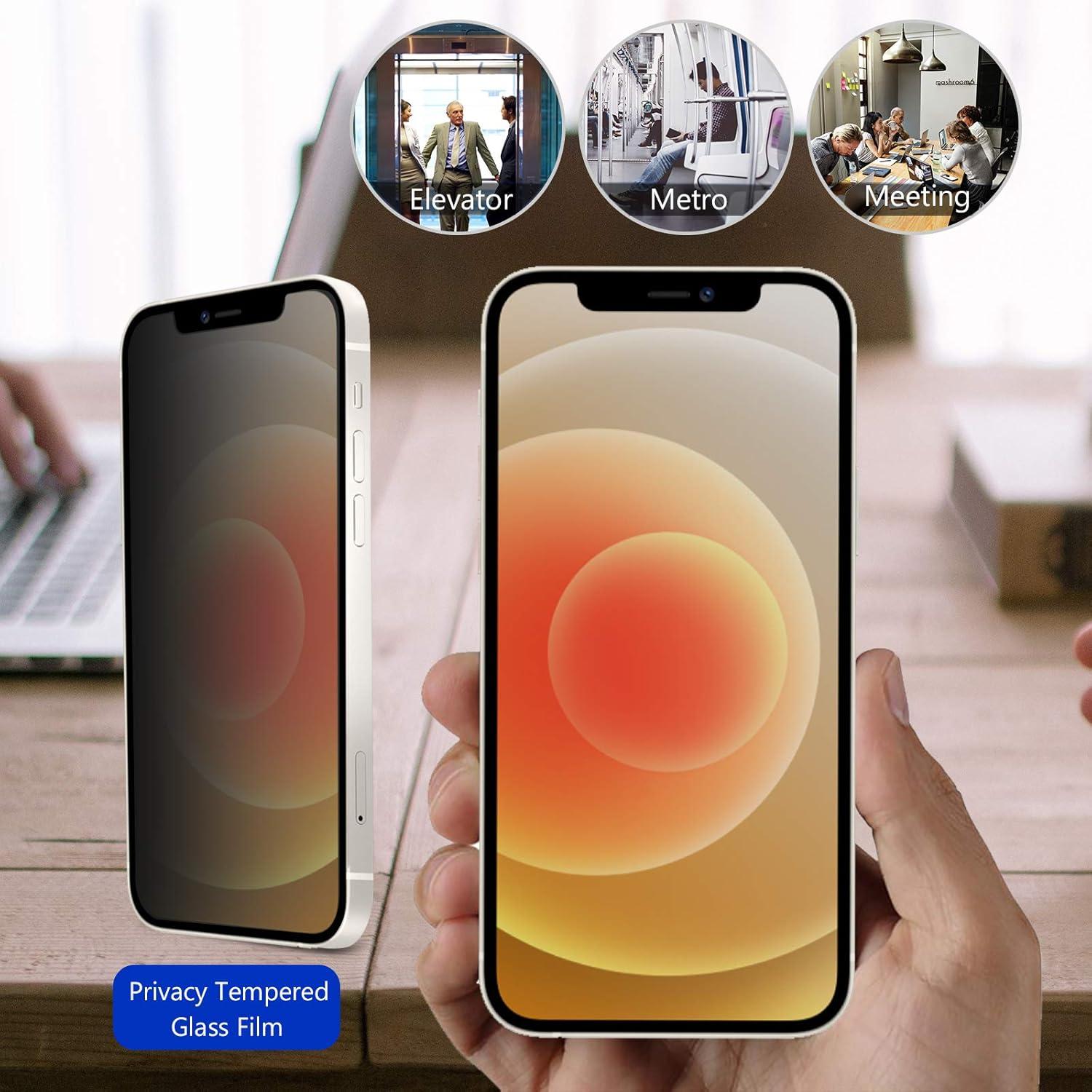 image:image2 Pack ProCase Privacy Screen Protector for iPhone 12 Mini 2020 AntiSpy Tempered Glass Screen Film Guard AntiScratch Screen Protector for 54 iPhone 12 Mini 2020