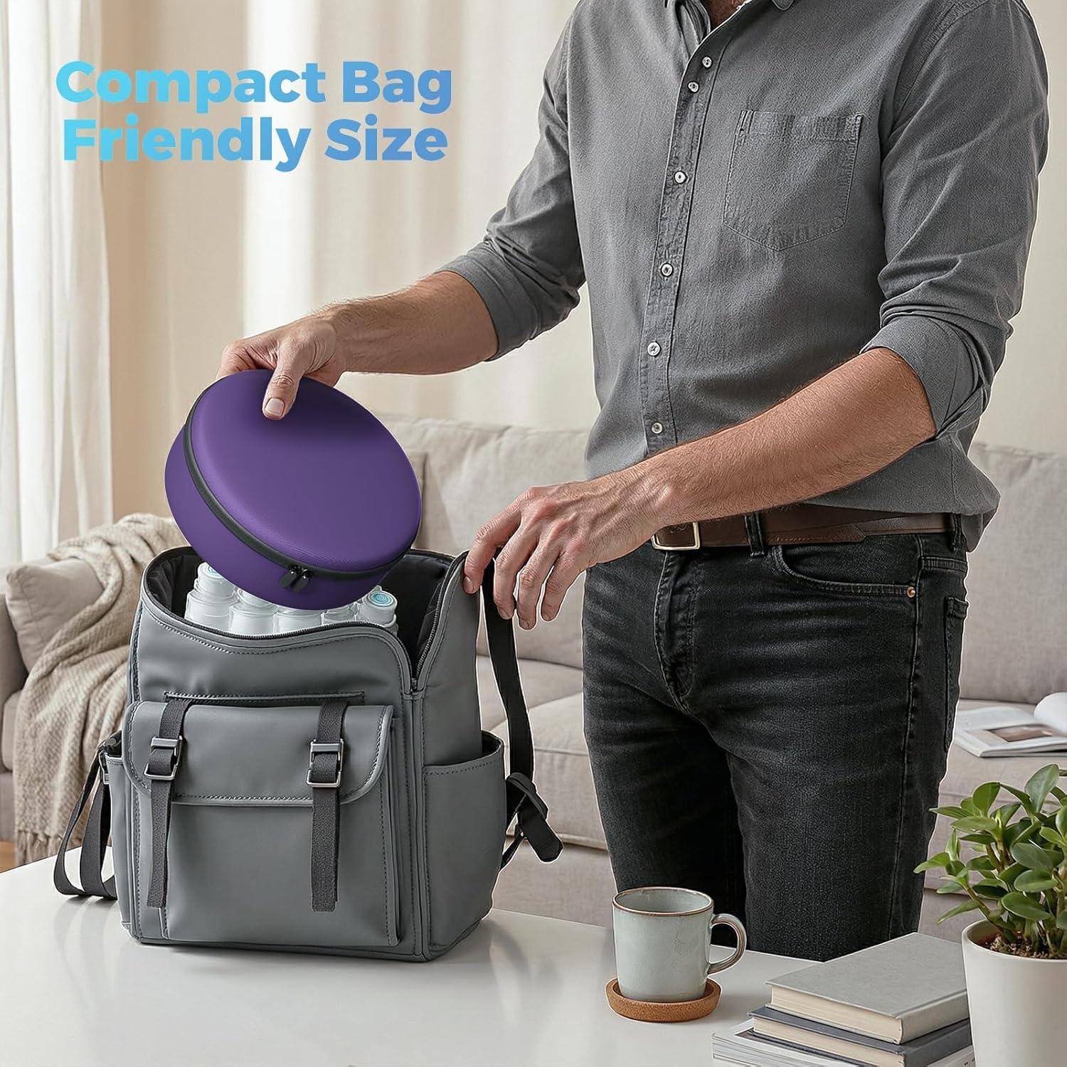 image:imageProCase 10 Slots Insulin Vial Cooler Travel Case with Ice Brick Hard Peptide Storage Carrying Holder for Short Standard 10ml U100 Vials Bottles Diabetic Supplies Kits Cooling Organizer ContainerPurple