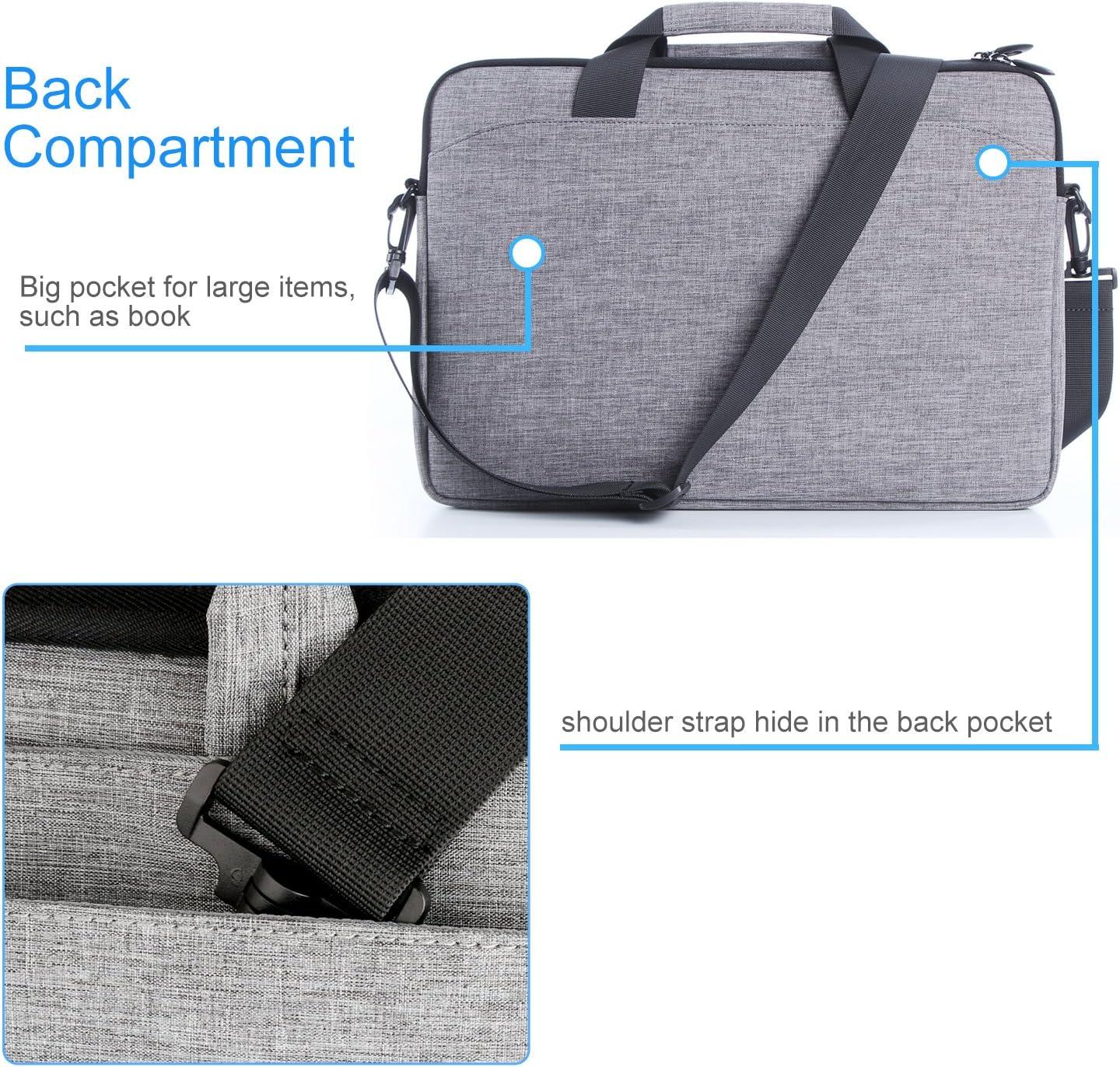 image:imageProCase 14156 Inch Briefcase Messenger Bag with Shoulder Strap and Handle for MacBook Pro 16 14 15 Inch Laptop Surface Book 3 15 Ultrabook MacBook Chromebook Acer Asus Dell HP Sony BlackGrey