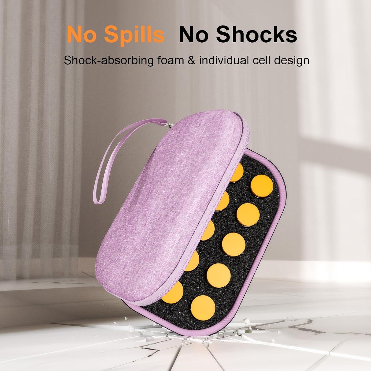 image:imageProCase 15 Slots Insulin Vial Holder for Fridge Peptide Travel Storage Hard Carrying Case for Standard 10ml U100 Vials Bottles Diabetic Supplies Kits Organizer Container with Hand Strap BlackPurple