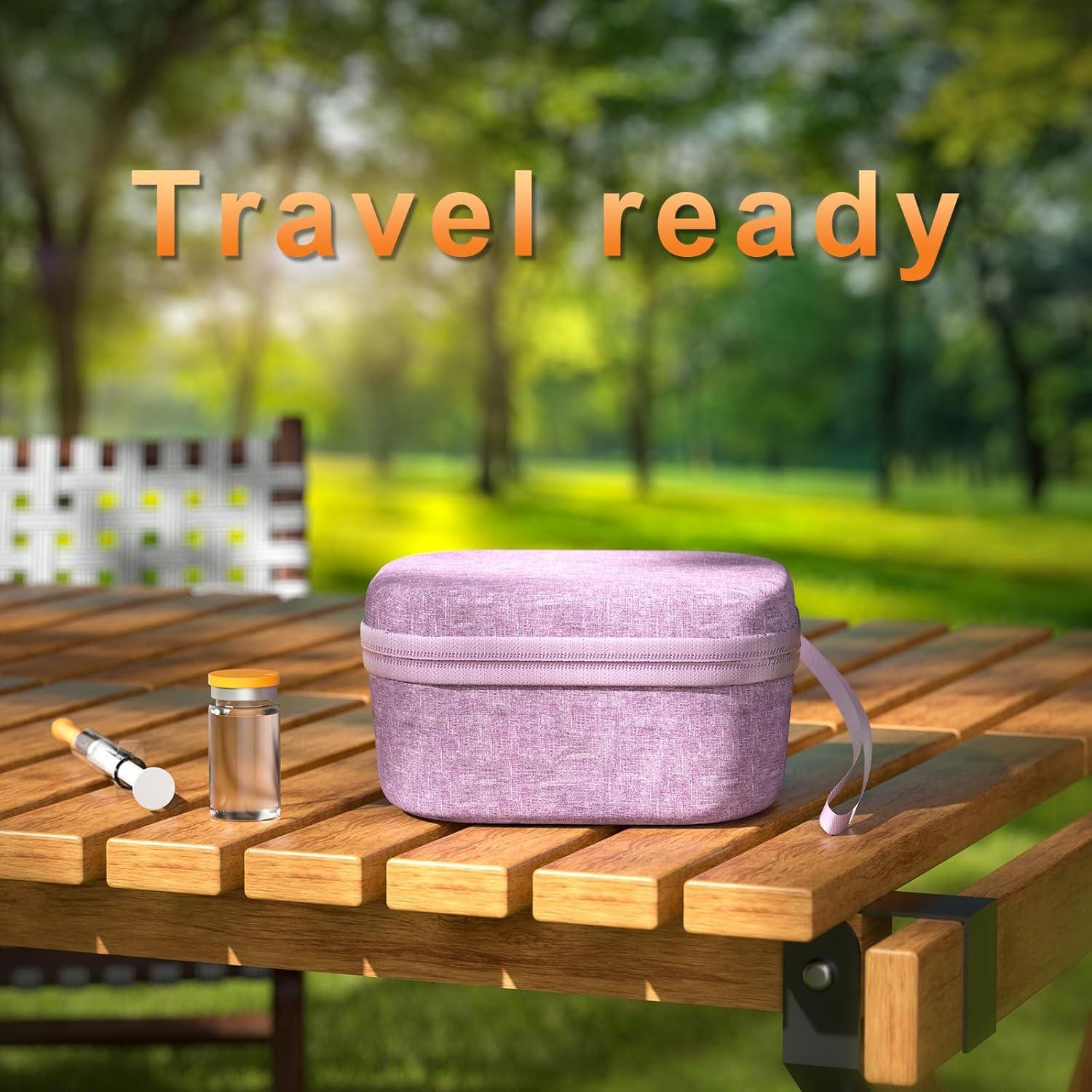 image:imageProCase 15 Slots Insulin Vial Holder for Fridge Peptide Travel Storage Hard Carrying Case for Standard 10ml U100 Vials Bottles Diabetic Supplies Kits Organizer Container with Hand Strap BlackPurple