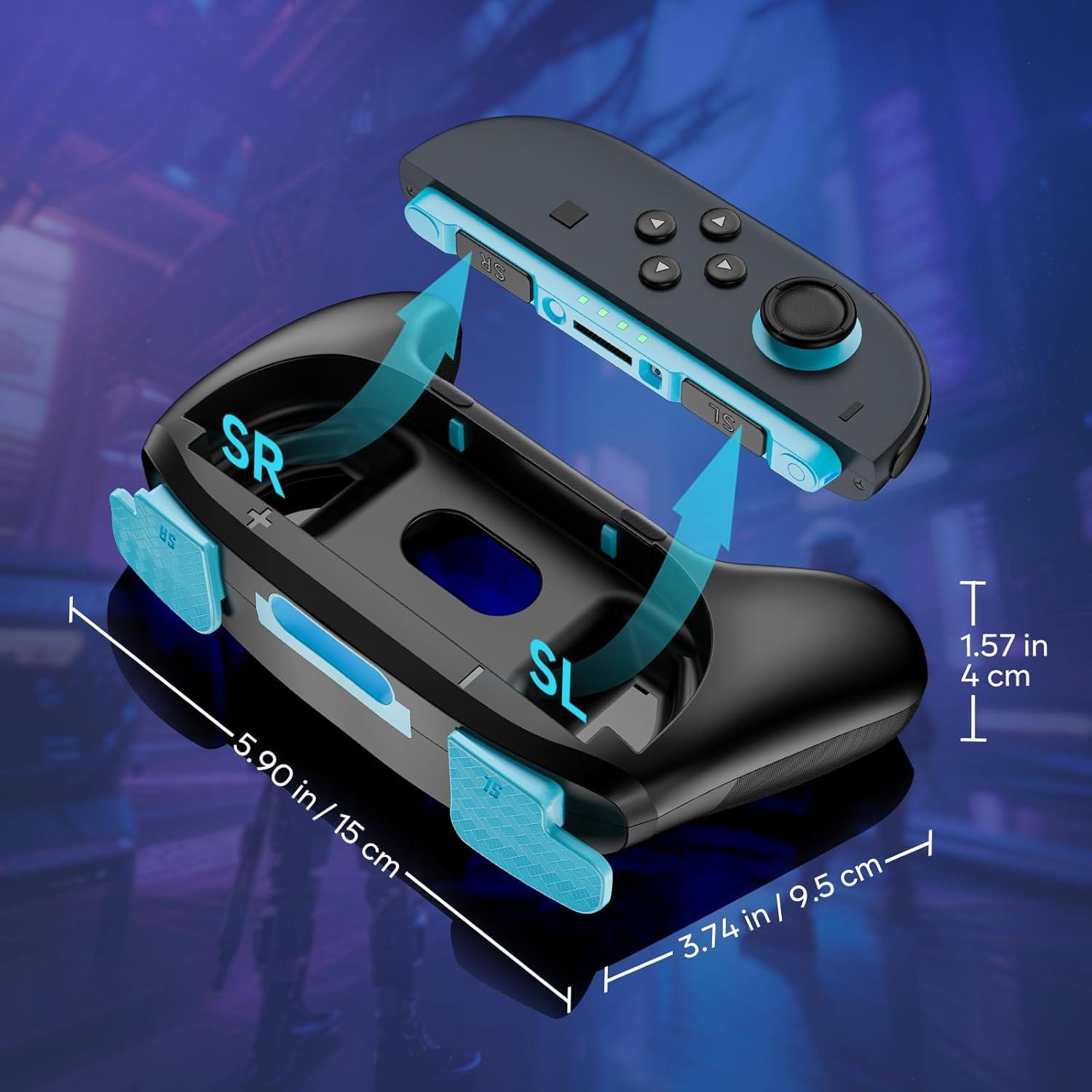 image:imageProCase 2 Pack JoyCon Grips for Nintendo Switch 2 2025 Released WearResistant Comfort Controller Hand Grip Handles Holder for Joycon BlackBlueOrange