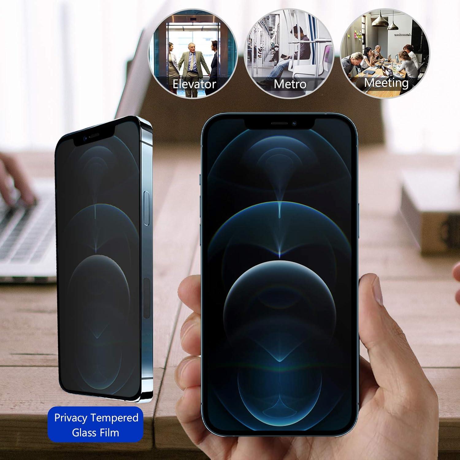 image:imageProCase 2 Pack Privacy Screen Protector for iPhone 12 Pro Max 2020 AntiSpying Tempered Glass Screen Film Guard for iPhone 12 Pro Max 67 Inch 2020