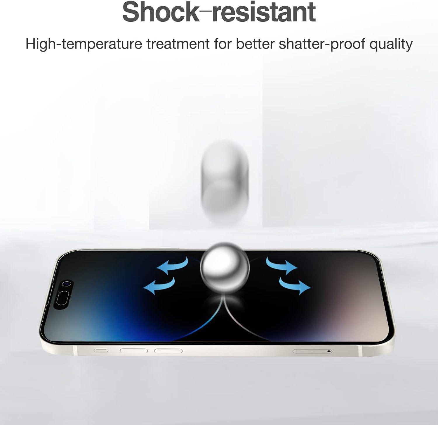 image:imageProCase 2 Pack Privacy Screen Protector for iPhone 14 Pro 2022 9H Anti Spy Dark Tempered Glass Screen Film Guard for iPhone 14 Pro 61 Inch 2022 Case Friendly Bubble Free