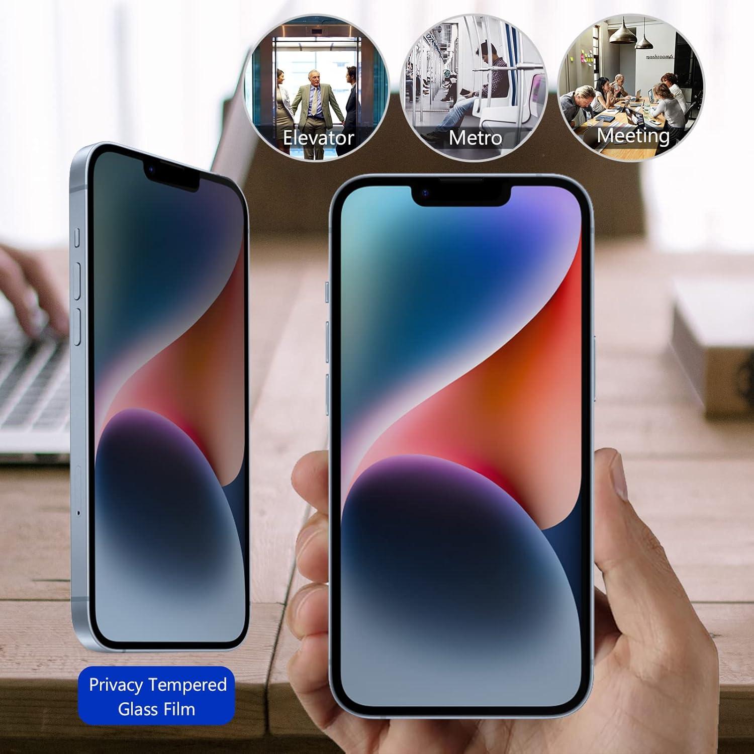 image:imageProCase 2 Pack Privacy Screen Protector for iPhone 16e 1413 13 Pro 61 Tempered Glass Film Guard for iPhone 2025 2022 2021 61 Inch
