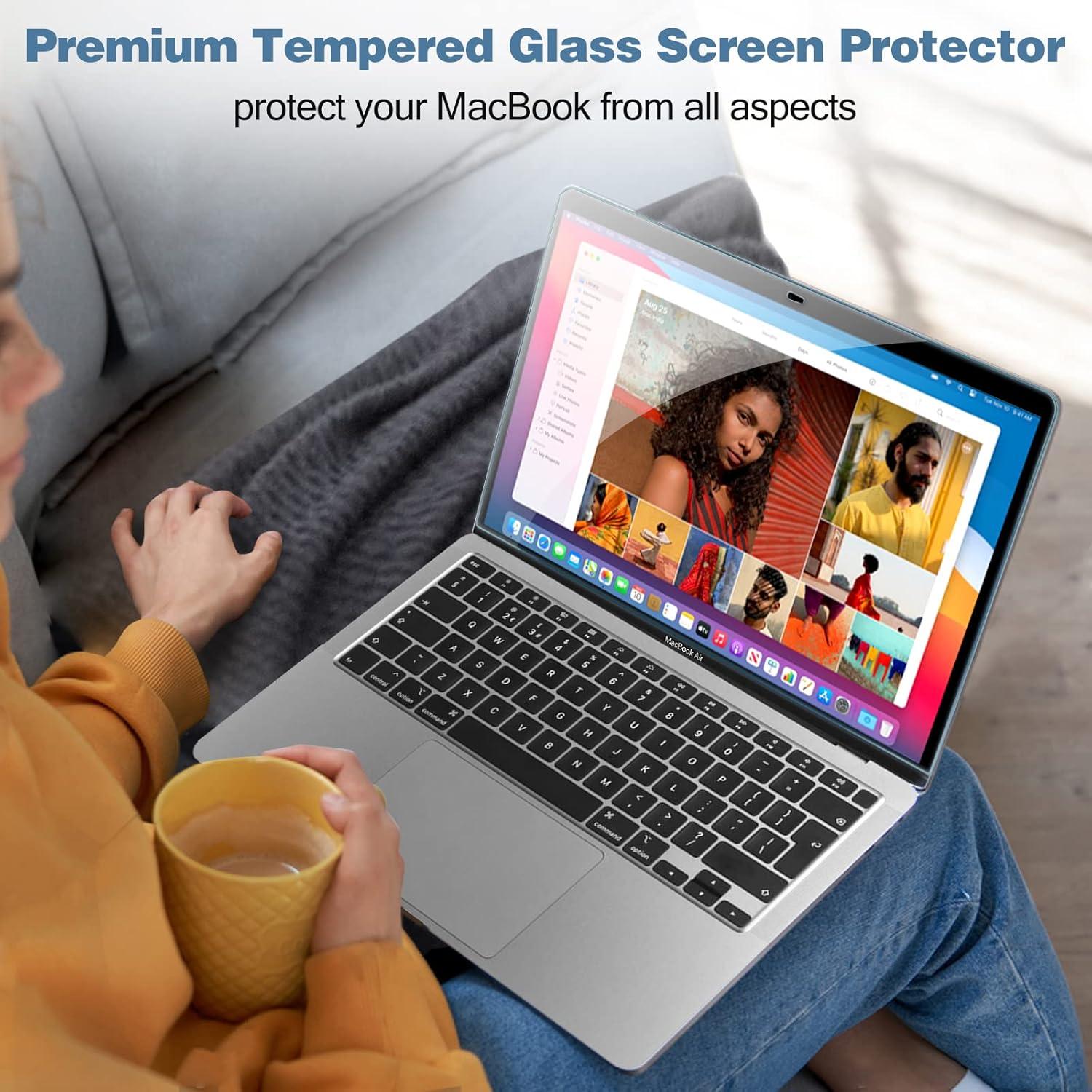 image:imageProCase 2 Pack Tempered Glass Screen Protector for 13 Inch MacBook Air M1 ChipMacBook Pro 13 M1 M2 Chip 9H Screen Film Guard for Mac Air 13 20202018 Mac Pro 13 20222016